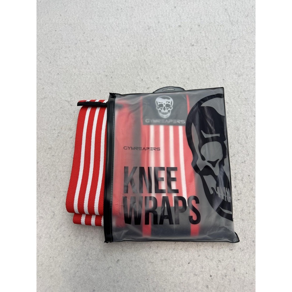 Gymreapers Knee Wraps 72in One Size Red Pair Weightlifting Powerlifting Support